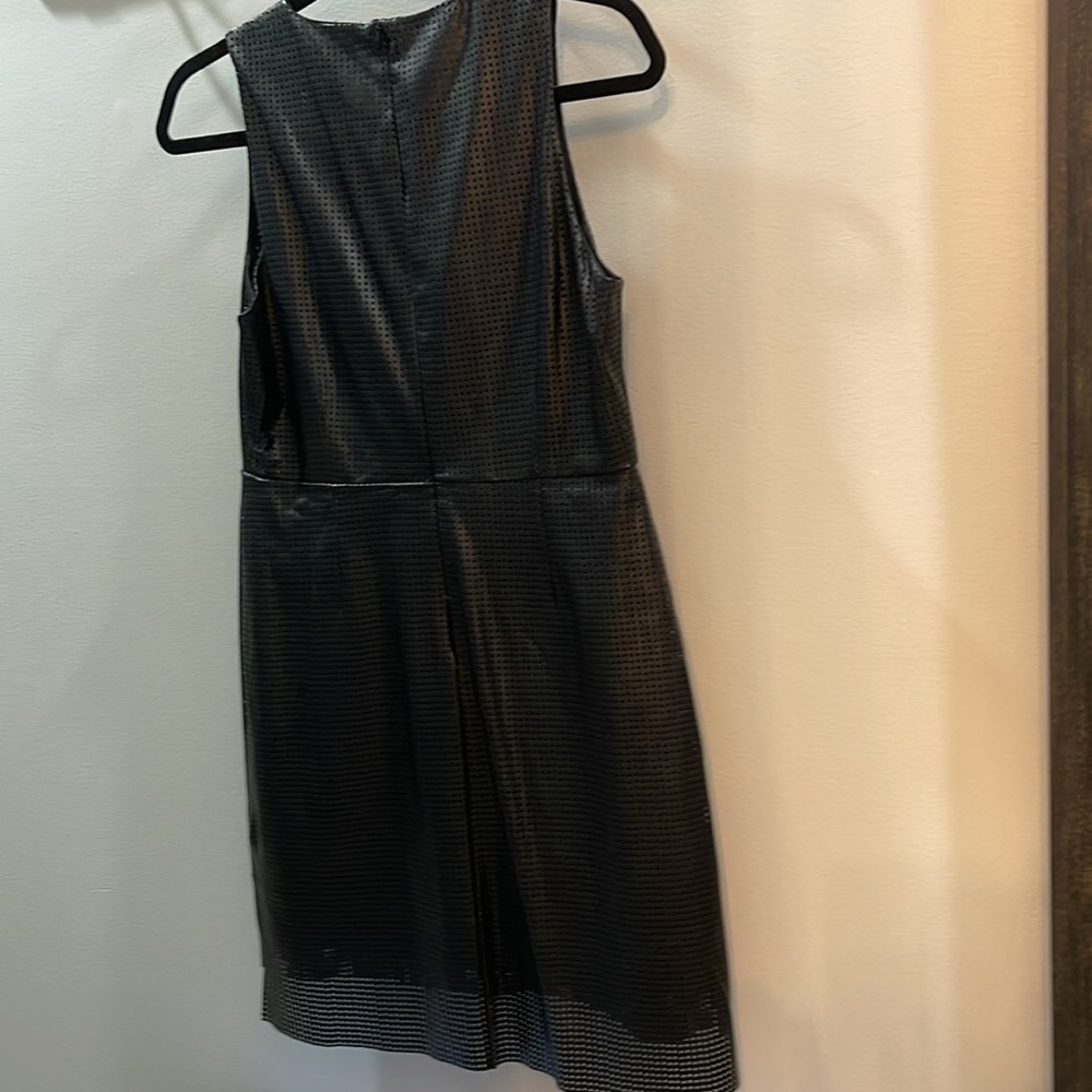Black Faux Leather Dress D998